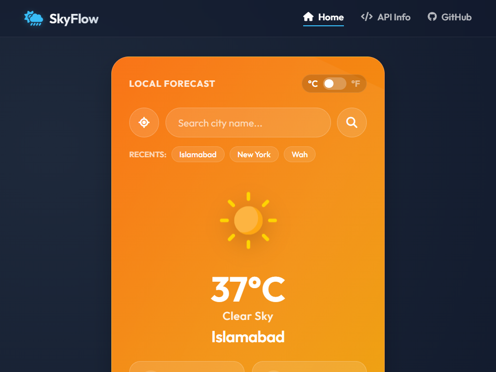 Weather Dashboard UI